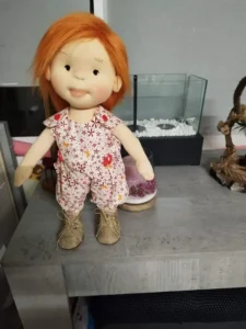 Muñeca Waldorf artesanal tela hecha a mano de 43 cm